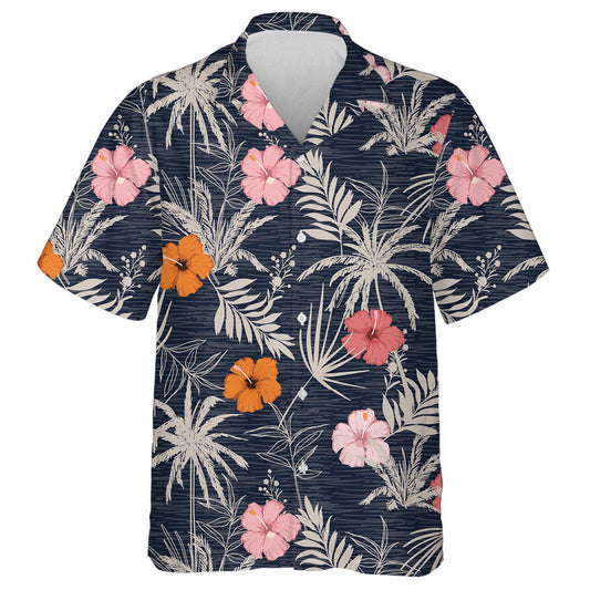 Trendy Hawaiian Style Pattern Colorful Hibiscus Flowers And Tropical Leaves Hawaiian Shirt,Hawaiian Shirt Gift, Christmas Gift