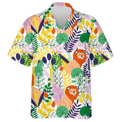 Sleeping Lions Tropical Palnt Jungle Botanical Hawaiian Shirt, Hawaiian Shirt Gift, Christmas Gift