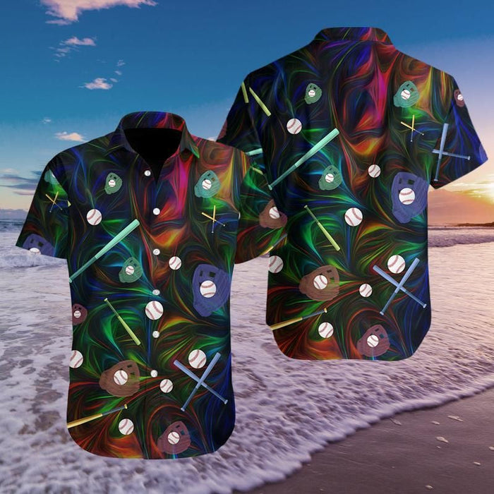 Colorful Light Baseball Summer Design Hawaiian Shirt, Hawaiian For Gift