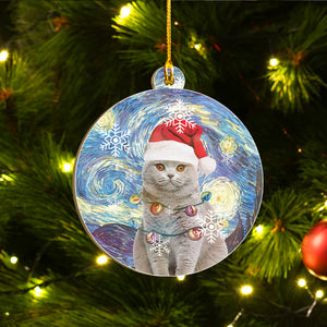 Scottish Fold Ornaments Set, Meowy Christmas Ornaments Set, Funny Xmas Ornaments Family Gift Idea For Cat Lover