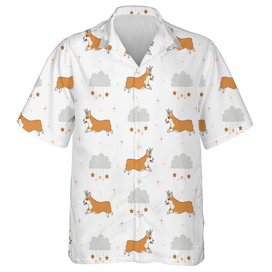 Madra Corgi le hArn Aonbheannach i gCúlra an Chartúin Léine Haváís, Bronntanas Léine Haváíais, Bronntanas Nollag