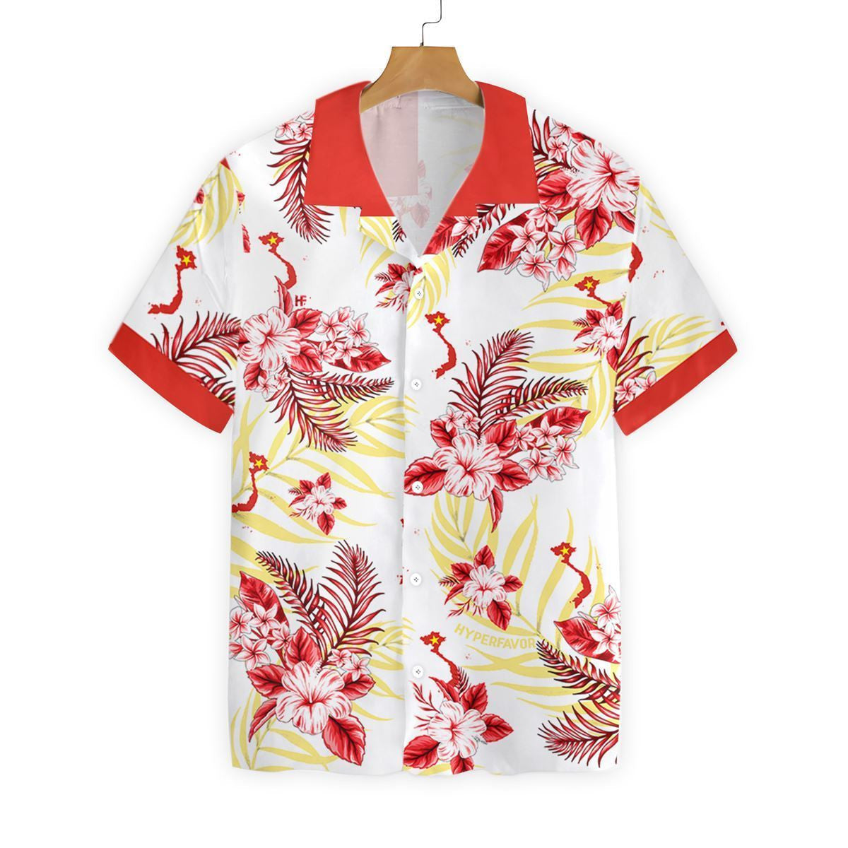 Vietnam Tropical In White Skin Design Hawaiian Shirt, Hwaiian For Gift