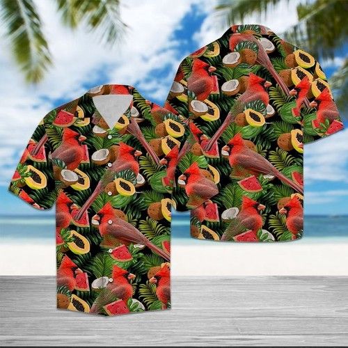 Cardinal Tropical Fruit Hawaiian Shirt Summer_Hawaiian Shirt Gift, Christmas Gift