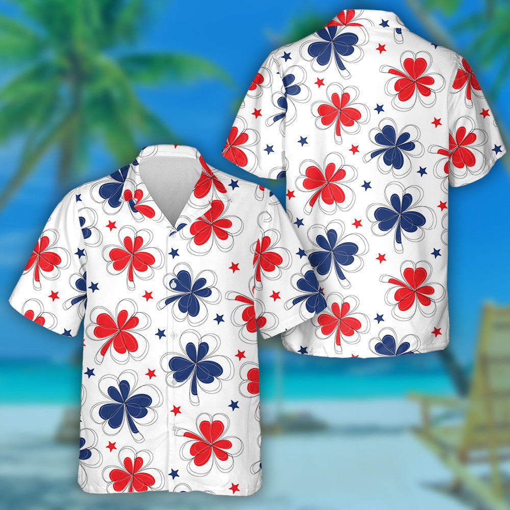 Bláthanna Dearga Agus Gorma Agus Réaltaí Lá Saoirse Mheiriceá Léine Haváís, Bronntanas Léine Haváíais, Bronntanas Nollag