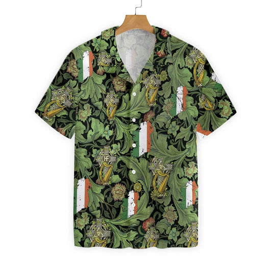 Cross Celtic Harp Ireland Proud Hawaiian Aloha Shirt, Hwaiian For Gift