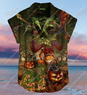 Amazing Dragon Halloween Short Hawaiian Shirt Vacation Short Sleeve Vintage Hawaiian Shirts Hawaiian Shirt, Christmas Gift