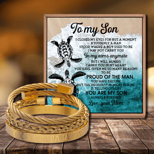 Mom To Son - Proud Of The Man Roman Numeral Bracelet Set