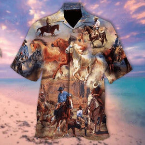 Vintage Cowboy 3D All Over Printed Hawaiian Shirt,Hawaiian Shirt Gift, Christmas Gift