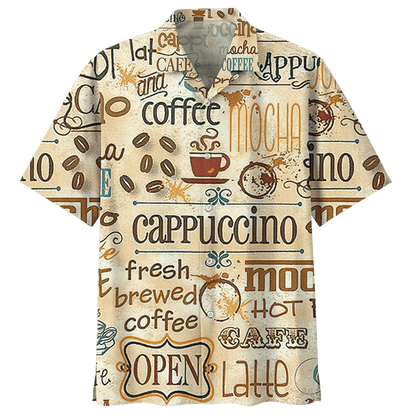 Caife Mocha Cappuccino Latte Pattern Léine Haváís, Haváís For Gift