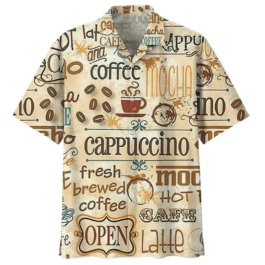 Caife Mocha Cappuccino Latte Pattern Léine Haváís, Haváís For Gift