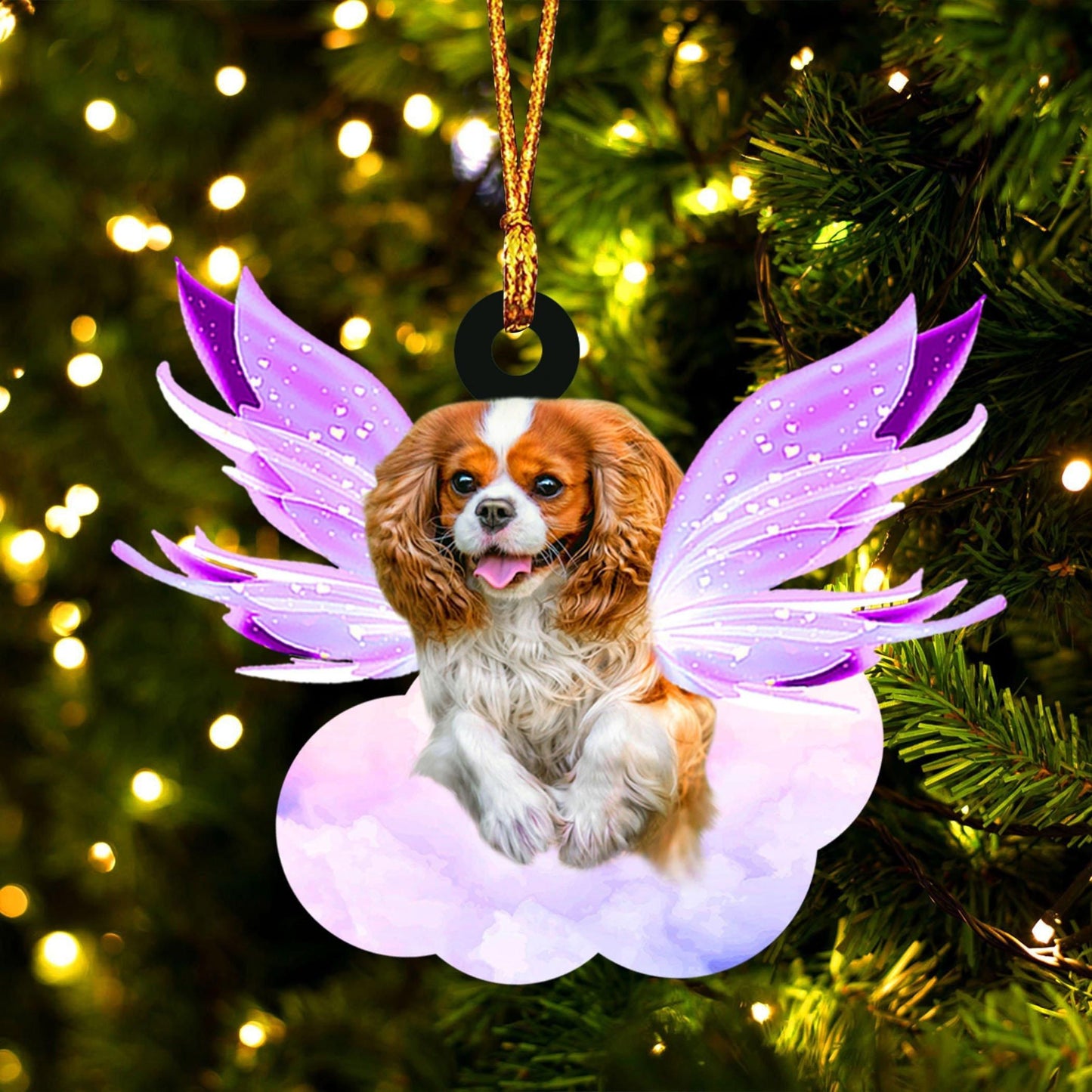 Cavalier King and wings gift for her gift for him gift for Cavalier King lover ornament, Happy Christmas Ornament, Christmas Gift, Christmas Decoration