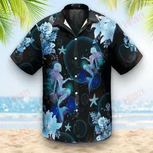 Blue Mermaid - Short Sleeve Shirt Hobbies Aloha Shirt Custom Hawaiian Shirts Hawaiian Shirts For Men,Hawaiian Shirt Gift, Christmas Gift