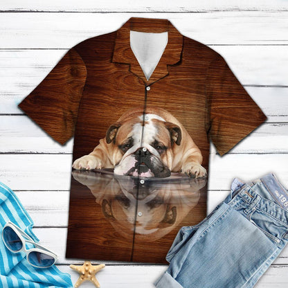 Bulldog Mirror - Hawaiian Shirt,Hawaiian Shirt Gift, Christmas Gift