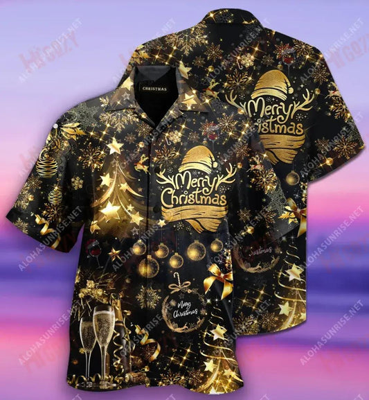 Nollaig Shona Bling Bling Léine Gearr Haváís Aigéan Aloha Shirt Léinte Haváís Saincheaptha Patrún Léine Haváís, Bronntanas Léine Haváís, Bronntanas Nollag