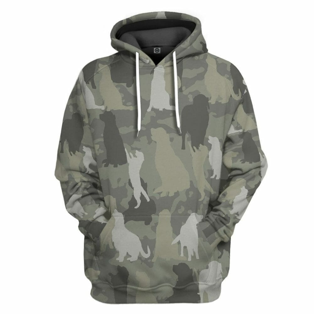 3D Golden Retriever Camo Chustaim Tshirt Éadaí Cochaillín