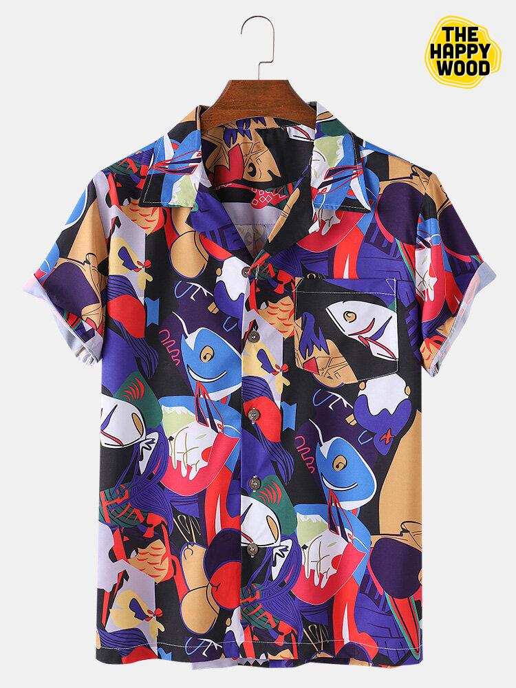 Cartoon Printed Hawaiian Hawaii Shirt_Hawaiian Shirt Gift, Christmas Gift