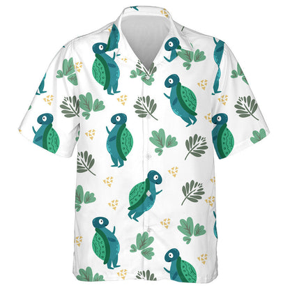 Ornament Green Stand Up Turtles And Leaves Hawaiian Shirt, Hawaiian Shirt Gift, Christmas Gift