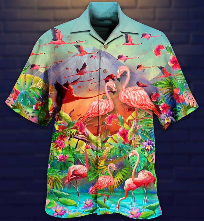 Flamingo Couple Love - Hawaiian Shirt_ Hawaiian Shirt Gift, Christmas Gift