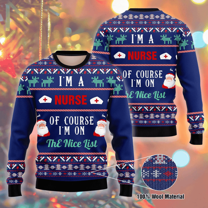 Santa Claus I Am A Nurse Ugly Christmas Sweater, Christmas Ugly Sweater,Christmas Gift,Gift Christmas 2022