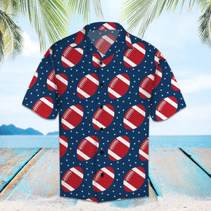 Amazing Rugby On Navy Polka Dots Pattern Hawaiian Shirt, Hawaiian Shirt Gift, Christmas Gift