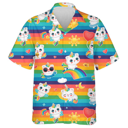 Cat Fantasy le hArn Aonbheannach ar Chúlra an Bhogha Ceatha Léine Haváís, Bronntanas Léine Haváíais, Bronntanas Nollag