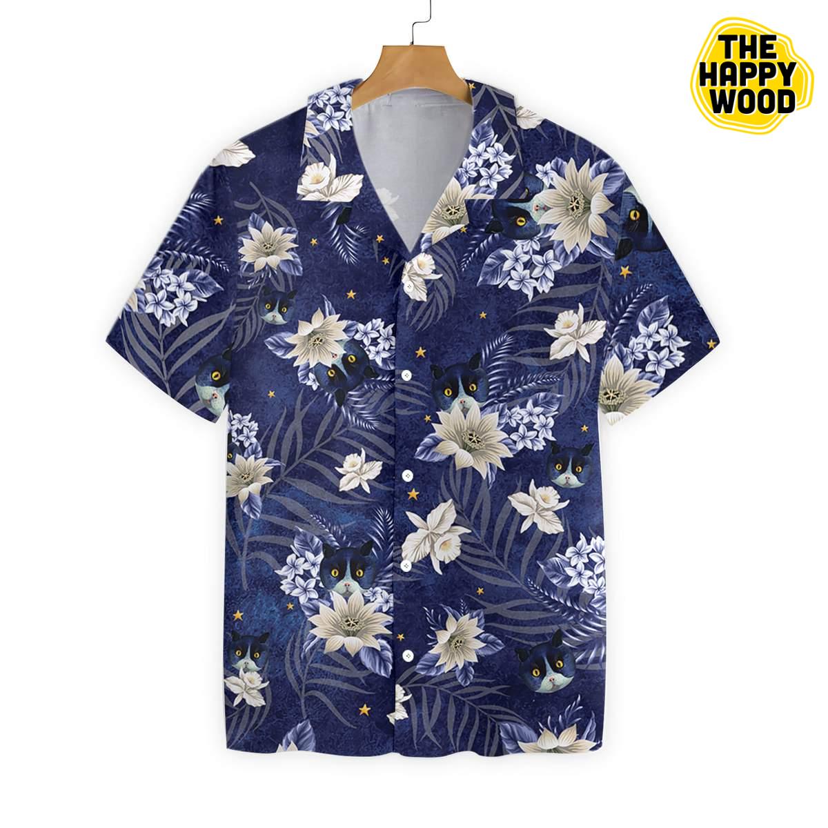Cat Night Hawaiian Hawaii Shirt_Hawaiian Shirt Gift, Christmas Gift