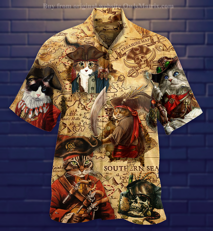 Cat Pirates Cool - Hawaiian Shirt_Hawaiian Shirt Gift, Christmas Gift