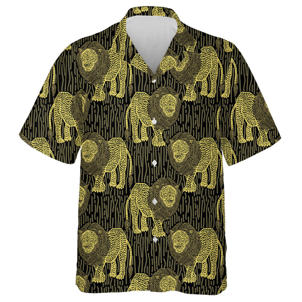 Lion Is Made Graphically Point And Line Hawaiian Shirt, Hawaiian Shirt Gift, Christmas Gift
