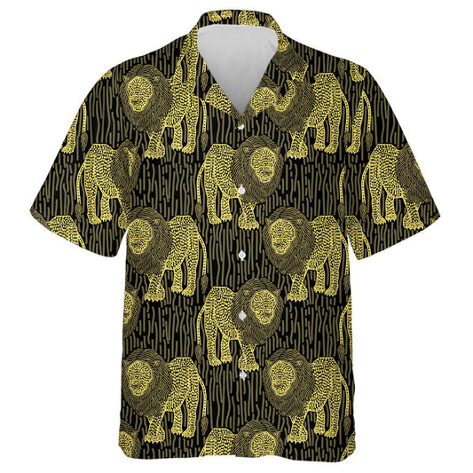 Lion Is Made Graphically Point And Line Hawaiian Shirt, Hawaiian Shirt Gift, Christmas Gift