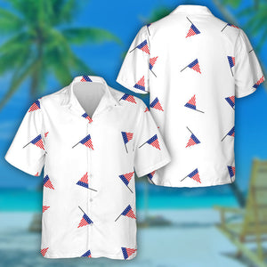 American Attribute Triangle Flag White Background Hawaiian Shirt, Hawaiian For Gift