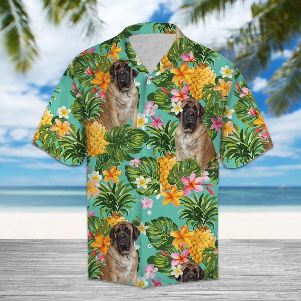 Tropical Pineapple Mastiff Outstanding Design Hawaiian Shirt,Hawaiian Shirt Gift, Christmas Gift