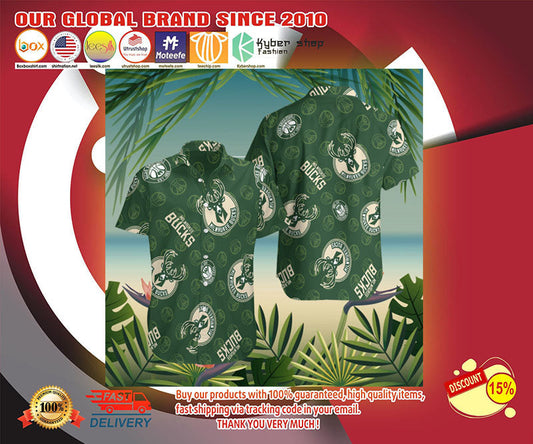 Milwaukee Bucks Hawaiian Shirt, Hawaiian Shirt Gift, Christmas Gift