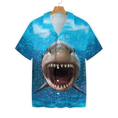 Dangerous Area With Shark Mouth Opened Hawaiian Shirt,Hawaiian Shirt Gift, Christmas Gift