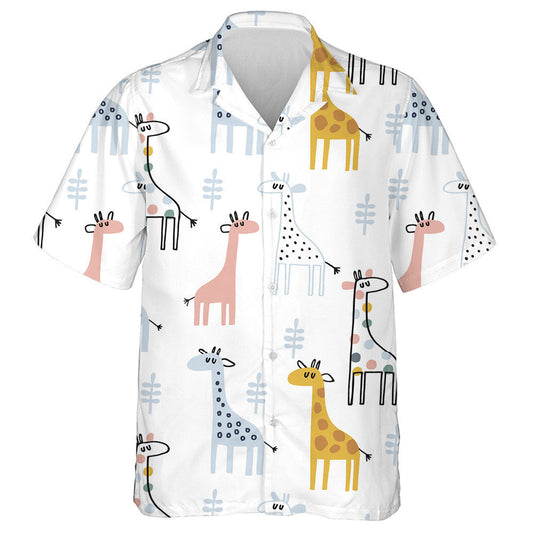 Sioráf Leanbh Láimhe Tarraingthe Ar Phatrún Cúlra Bán Léine Haváís, Bronntanas Léine Haváíais, Bronntanas Nollag