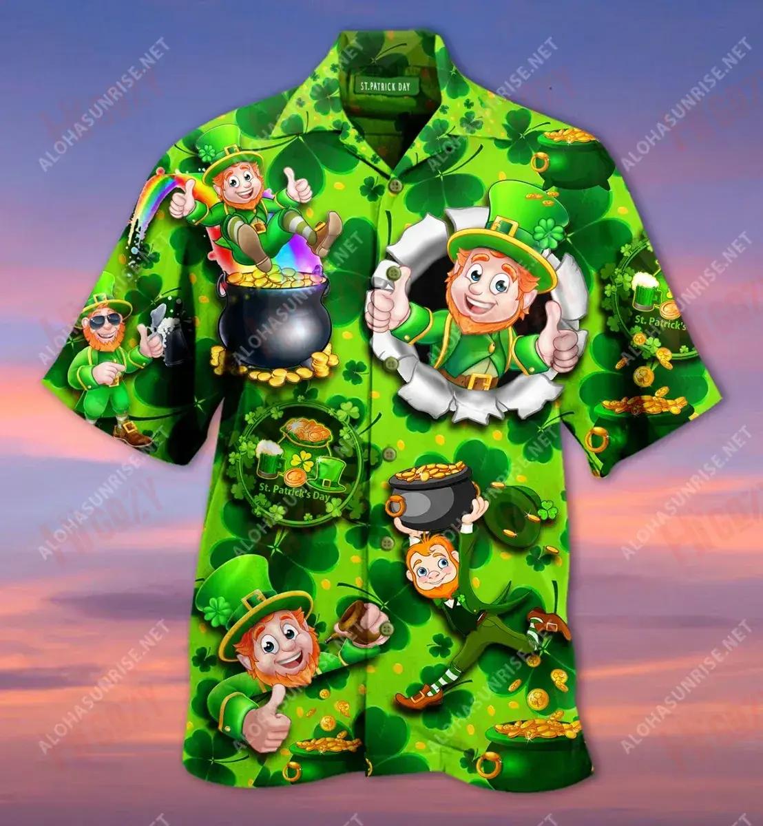 Lá Fhéile Pádraig Shona Duit Gearr Léinte Haváís Caitheamh aimsire Aloha Shirt Léinte Crazy Haváís Léinte Haváís do Mhná, Bronntanas Léine Haváís, Bronntanas Nollag