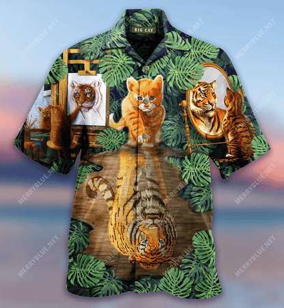 Big Cats Haváí Léine Aloha Shorts Haváís Beach Short Muinchille, Bronntanas Léine Haváís, Bronntanas Nollag