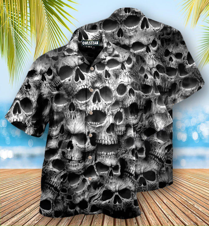 Skull No Fear No Pain 3D All Over Printed Hawaiian Shirt, Hawaiian Shirt Gift, Christmas Gift