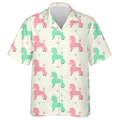 Funny Colorful Poodle Dogs Pink And Green Hawaiian Shirt, Hawaiian Shirt Gift, Christmas Gift