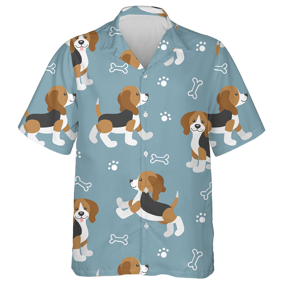 Baby Beagle Dog In Different Poses Hawaiian Shirt, Hawaiian For Gift