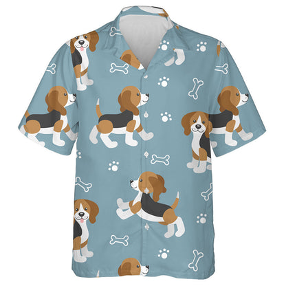 Baby Beagle Dog In Different Poses Hawaiian Shirt, Hawaiian For Gift