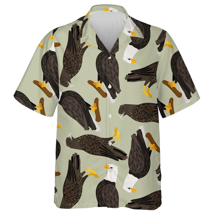 White Head And Black Head Eagles Sitting Hawaiian Shirt, Hawaiian Shirt Gift, Christmas Gift