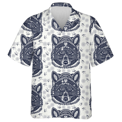 Halloween Wolf Viking In The Celtic Style Hawaiian Shirt, Hawaiian Shirt Gift, Christmas Gift