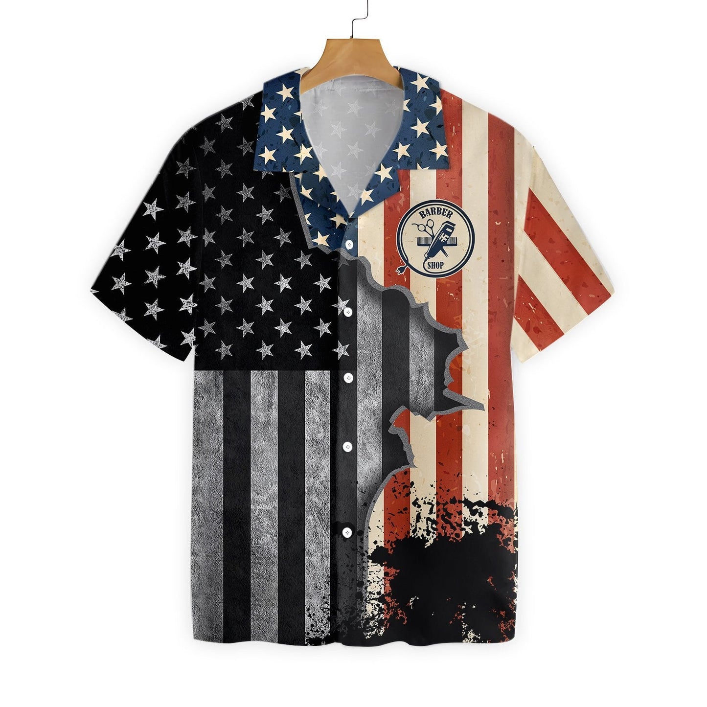 Barber Shop Polka Dot Stripe Design Hawaiian Shirt,Hawaiian Shirt Gift, Christmas Gift