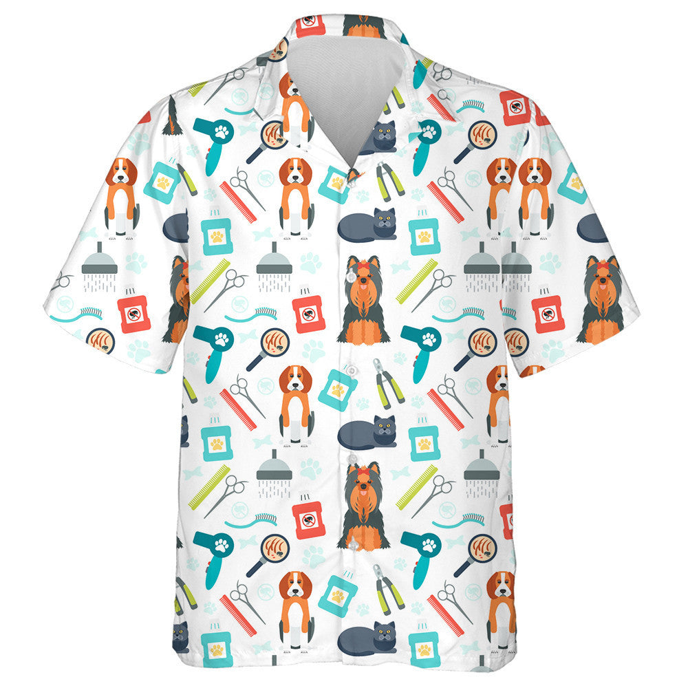 Cute Beagle Dog Grooming For Animals Hawaiian Shirt,Hawaiian Shirt Gift, Christmas Gift