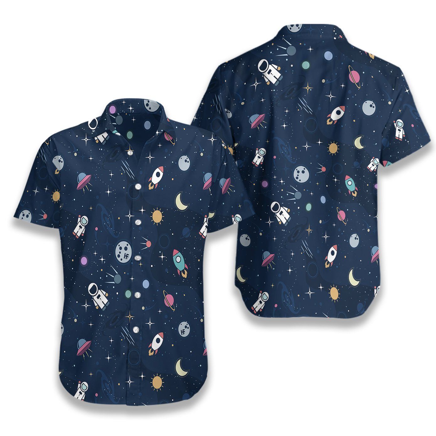 Outer Space Ez14 2707 Hawaiian Aloha Shirt Hawaiian Shorts Beach Short Sleeve, Hawaiian Shirt Gift, Christmas Gift