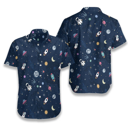 Outer Space Ez14 2707 Hawaiian Aloha Shirt Hawaiian Shorts Beach Short Sleeve, Hawaiian Shirt Gift, Christmas Gift