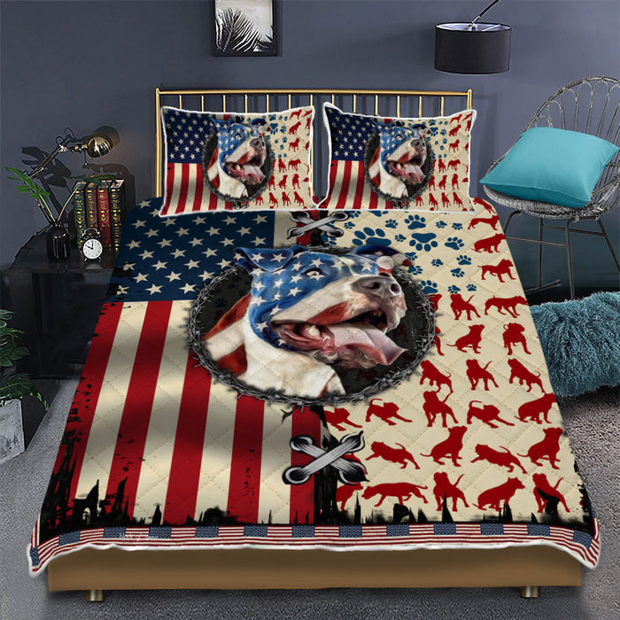 American Pit Bull Dog Quilt Bedding Set  Bedroom Set Bedlinen 3D,Bedding Christmas Gift,Bedding Set Christmas