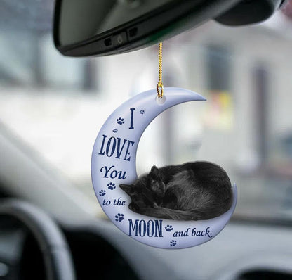 Black cat moon back black cat lover cat moms two sided ornament,Christmas Gift,Christmas Decoration