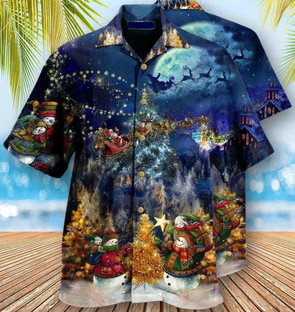 Merry Christmas Family In Love Lovely Snowmans Hawaiian Shirt, Hawaiian Shirt Gift, Christmas Gift