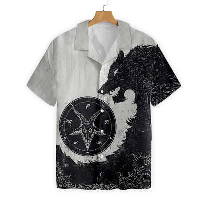 Black Wolf Angry Hunting Pattern Hawaiian Shirt, Hawaiian For Gift